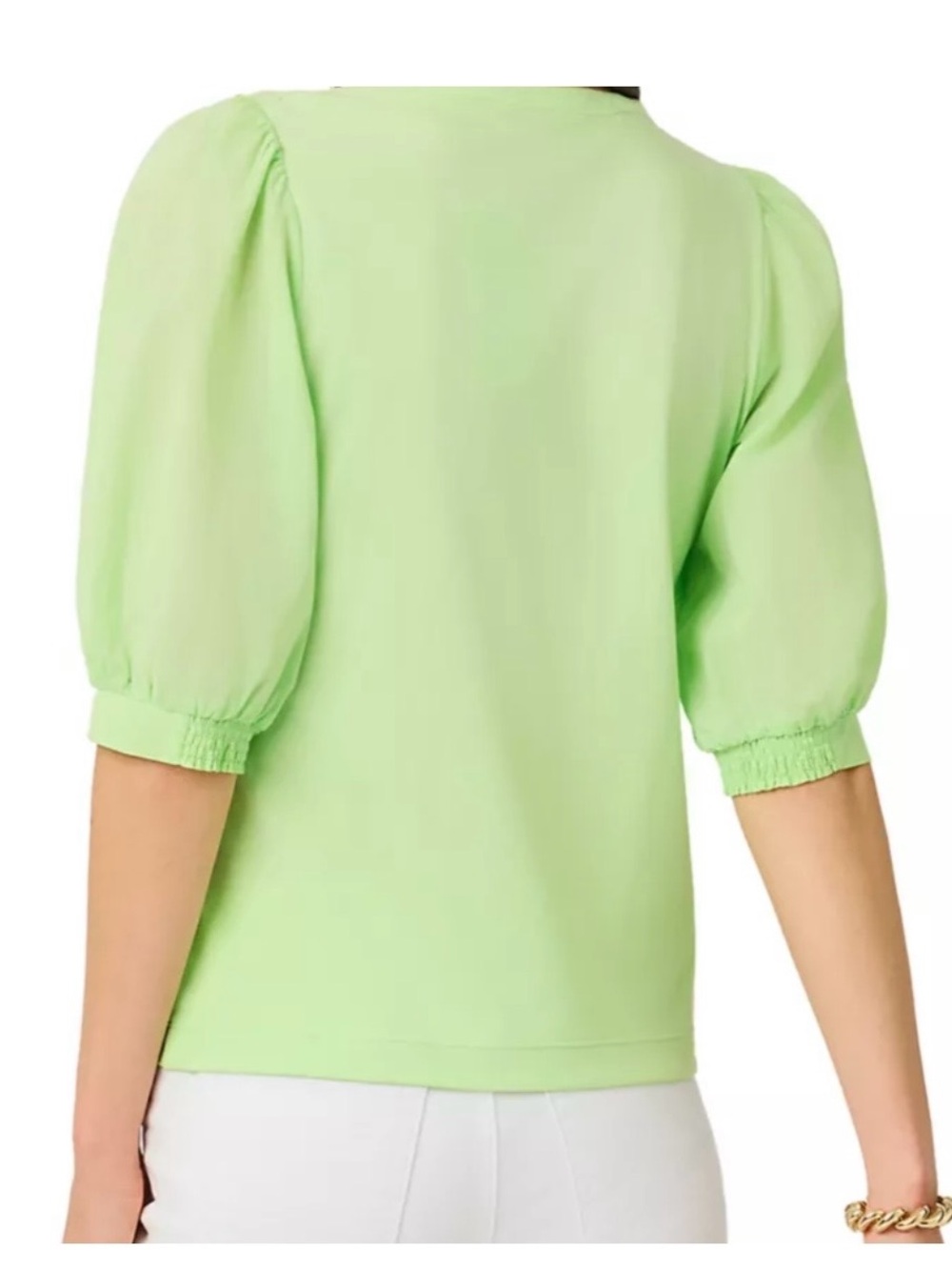 NWT LILLY PULITZER RONSON TOP MEDIUM PISTACHIO GREEN - Picture 4 of 6